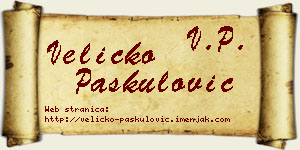 Veličko Paskulović vizit kartica